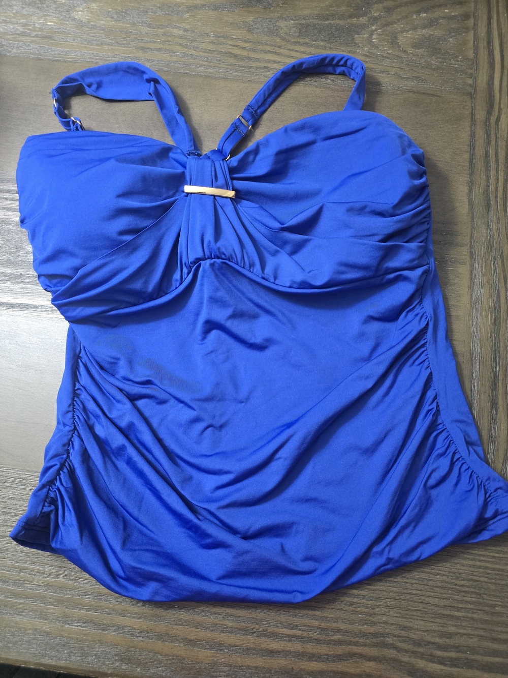 2bamboo Cobalt Blue Swim Top with Gold Accent